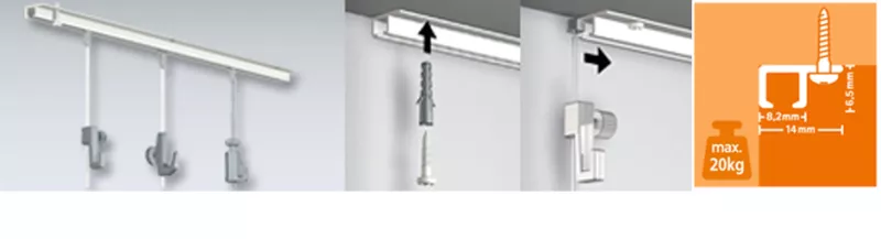 Artiteq top rail voor plafond