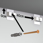 Click Rail zwart structuur 200 cm (per stuk)