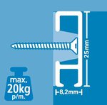 Click Rail zwart structuur 300 cm (per stuk)