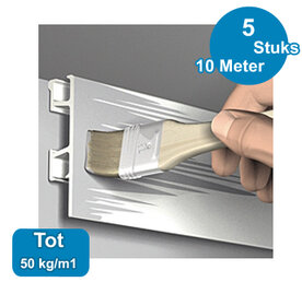 CLICK RAIL PRO, WIT PRIMER, 200cm, max. 50 kg (5 stuks) 05.05420