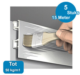 CLICK RAIL PRO, WIT PRIMER, 300cm, max. 50 kg (5 stuks) 05.05430