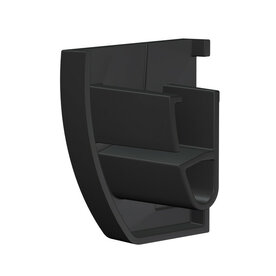 Eindkappen zwart voor de up rail  (1 set)