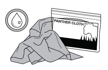antistatisch doekje panther 25 x 45 cm kleur zwart