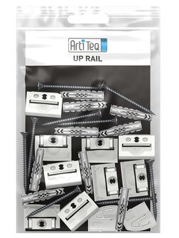 montageset up rail 300 cm met eindkapjes per 10 sets
