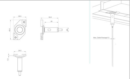 systeemplafondclip 20 mm + hanger zelfklemmend 1,2 mm