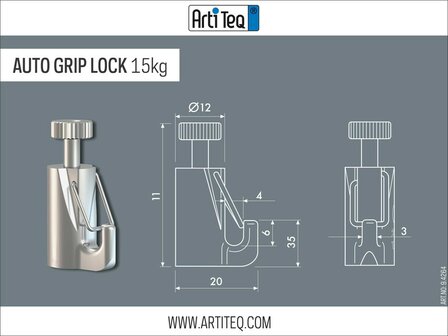 auto grip lock haak 15 kg voor 2 mm draad per 500 stuks