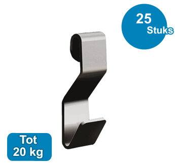 S-HAAK, VERNIKKELD, max. 20kg, per 25 stuks 9.4501