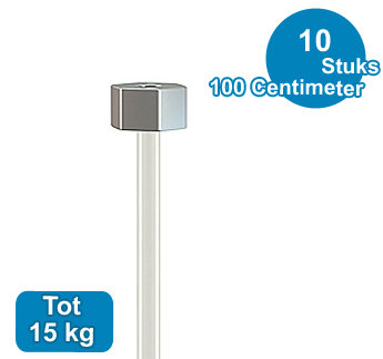 PERLON + GLIJDER, 2mm, 100cm, per 10 stuks 9.4424