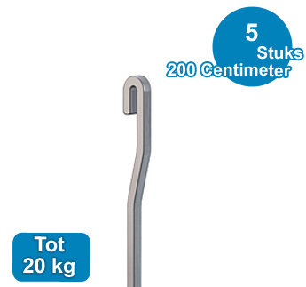 STANG, ALU ANOD, S-KNIK, 4x4mm, 200cm, per 5 stuks 9.4273