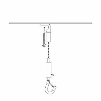 ophangset met oogbevestiging 90gr en veiligheidshaak