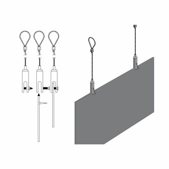 ophangset met paneelhanger (klein M4) en lus