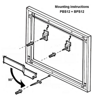 Antidiefstal onderdelen voor 100 aluminium fotolijsten, profiel #186. BULK-PACK + 1x art.423