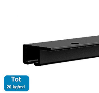 top rail, zwart anod, 200cm, max. 20 kg /m, per stuk 9.4378AA