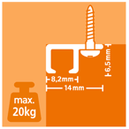TOP RAIL, ZWART ANOD, 300cm, max. 20 kg/m1, per 10 stuks 9.4324