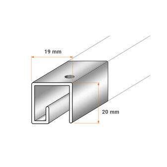 classic-up rail wit 200 cm per stuk 05.11200AA