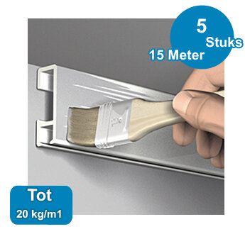 CLICK RAIL, PRIMER, 300 cm, 20 kg/m1, per 5 stuks 9.4349