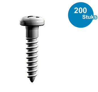 SCHROEF, TOP RAIL, VERNIKKELD, per 200 stuks 9.4913