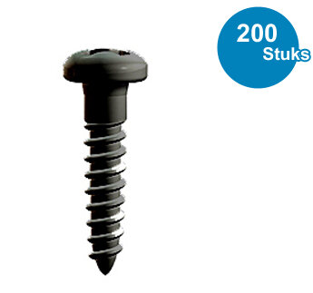 SCHROEF, TOPRAIL, ZWART, per 200 stuks 9.4903