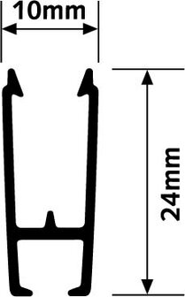 xpo rail 200 cm zwart per 5 stuks