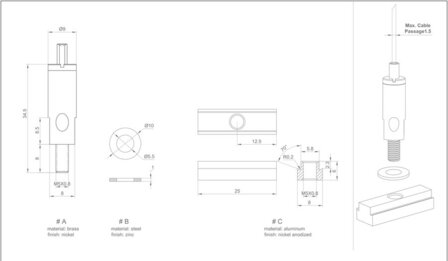 ophangklem XPO rail 1,2 mm