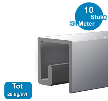 classic rail up alu 300 cm (10 stuks) 05.11301
