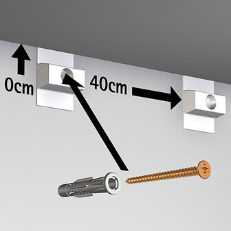 Click Rail zwart structuur 200 cm (20 stuks)