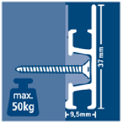click rail pro, wit primer, 300cm, max. 50 kg (per stuk) 05.05430-AHB