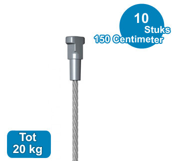 STAALDRAAD + TWSTER, 1,8mm, 150 cm, 20 kg (10 stuks) 09.33150