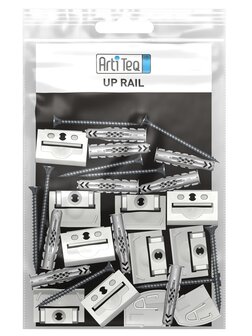 montageset up rail 300 cm met eindkapjes (10 sets)
