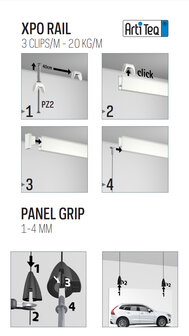 montageset xpo rail zwart alu (10 sets)