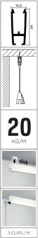 xpo rail 200 cm zwart (5 stuks)