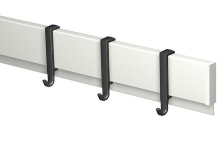 clip hanger zwart voor info rail (10 stuks)