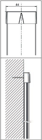 card rail wit (RAL 9016) incl. bevestigingsmateriaal, eindkappen en 4 mouse magnets (wit) per 6 sets