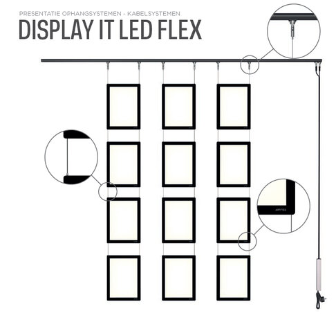 ophangset draden en aansluiting naar rail voor display-it led