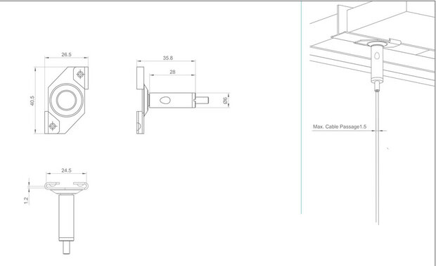 systeemplafondclip 20 mm + hanger zelfklemmend 1,2 mm