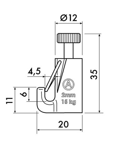 auto grip lock haak 15 kg voor 2 mm draad per 10 stuks