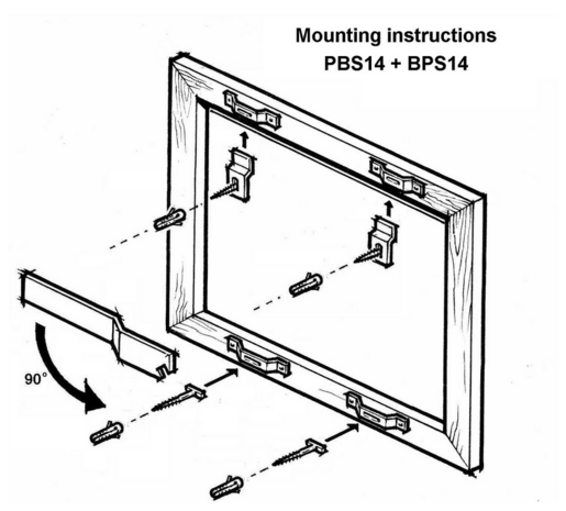 Antidiefstalset voor 1 houten fotolijst, vanaf 60x80cm.