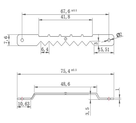 grote zaagtandhanger +- 75 mm 2.500 stuks