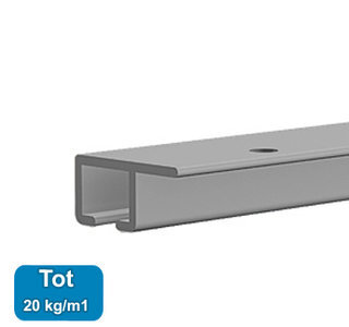 top rail, alu anod, 300cm, max. 20 kg/m, per stuk 9.4314AA