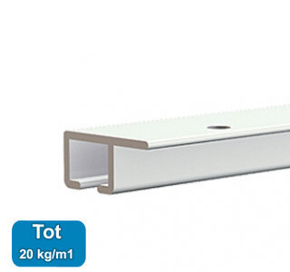 top rail, wit, 200cm, max. 20kg /m1, per stuk 9.4309AA