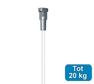 SET TWISTER 2 mm 150cm + OPHANGHAAK ROND MESSING, max. 5kg per 10 stuks 9.6671
