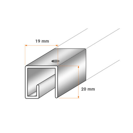 classic-up rail wit 200 cm per stuk 05.11200-AHB