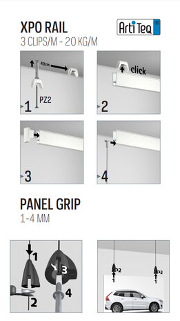 montageset xpo rail zwart alu (10 sets)