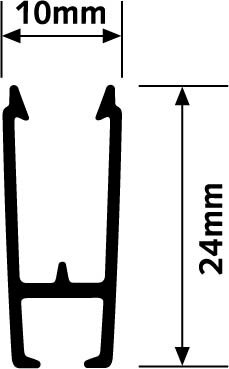 xpo rail 200 cm zwart (5 stuks)
