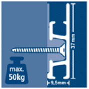 CLICK RAIL PRO, WIT PRIMER, 200cm, max. 50 kg, per 5 stuks 05.05420
