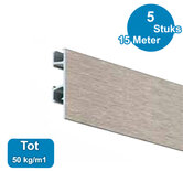 CLICK RAIL PRO, ALU GEBORSTELD, 300cm, max. 50kg, per 5 stuks 05.05330