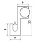 MINI-HAAK, 4kg, per 500 stuks 9.4205B voor max. 2 mm perlondraad en staaldraad