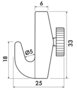 OPHANGHAAK, ZWAAR, max. 7kg, per 25 stuks 9.4209 voor max. 2 mm draad