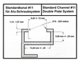 Antidiefstalset voor 1 aluminium fotolijst, profiel no. 11.